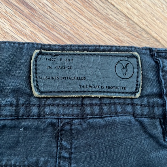 All Saints Black linen shorts - Picture 3 of 4